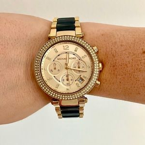 Michael Kors gold-toned embellished watch